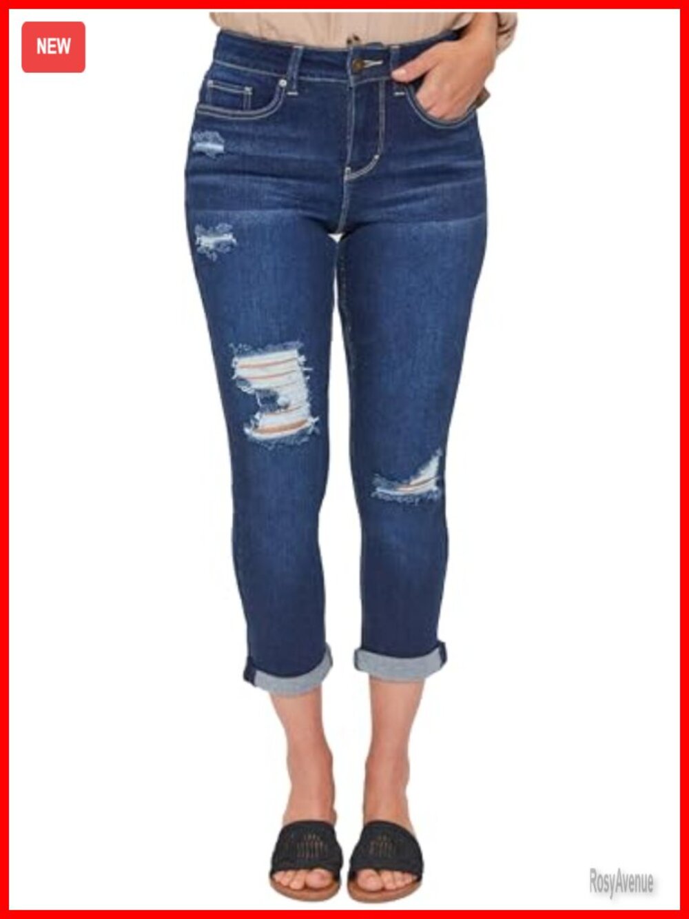 Petite High Rise Vintage Slim Straight Cuff Jeans